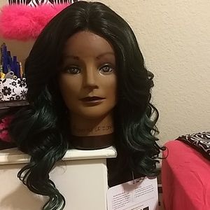 Ombre Jade Green Lace Front Synthetic Wig